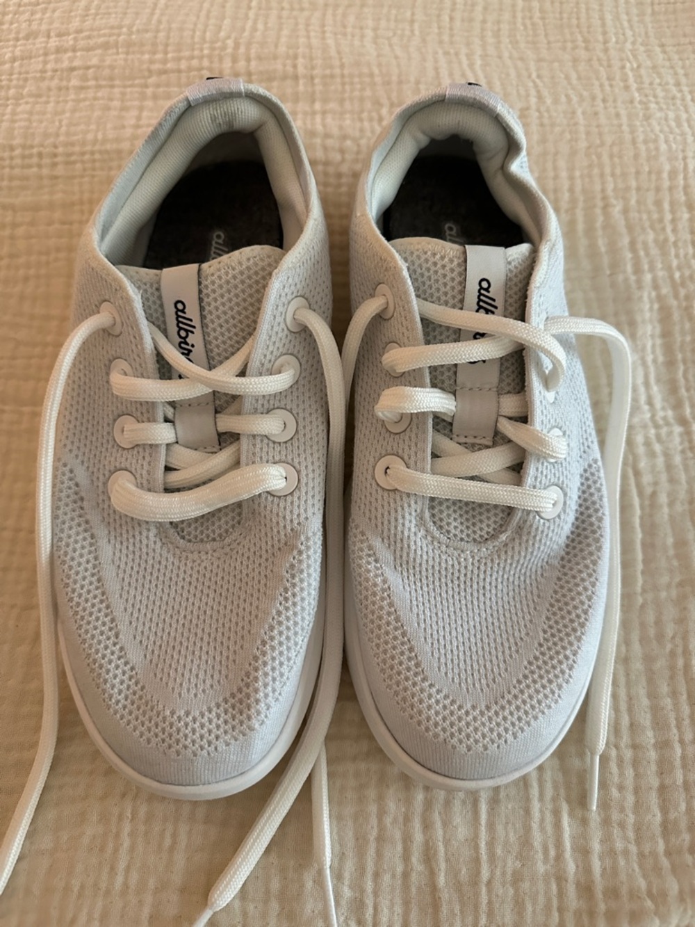 allbirds White Knit Tree Runner Sneakers